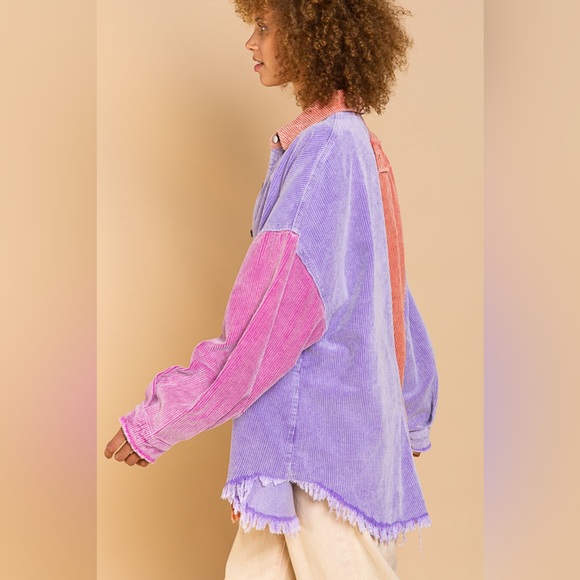 POL Mona Purple Tomato Corduroy Jacket - Picture 3 of 16